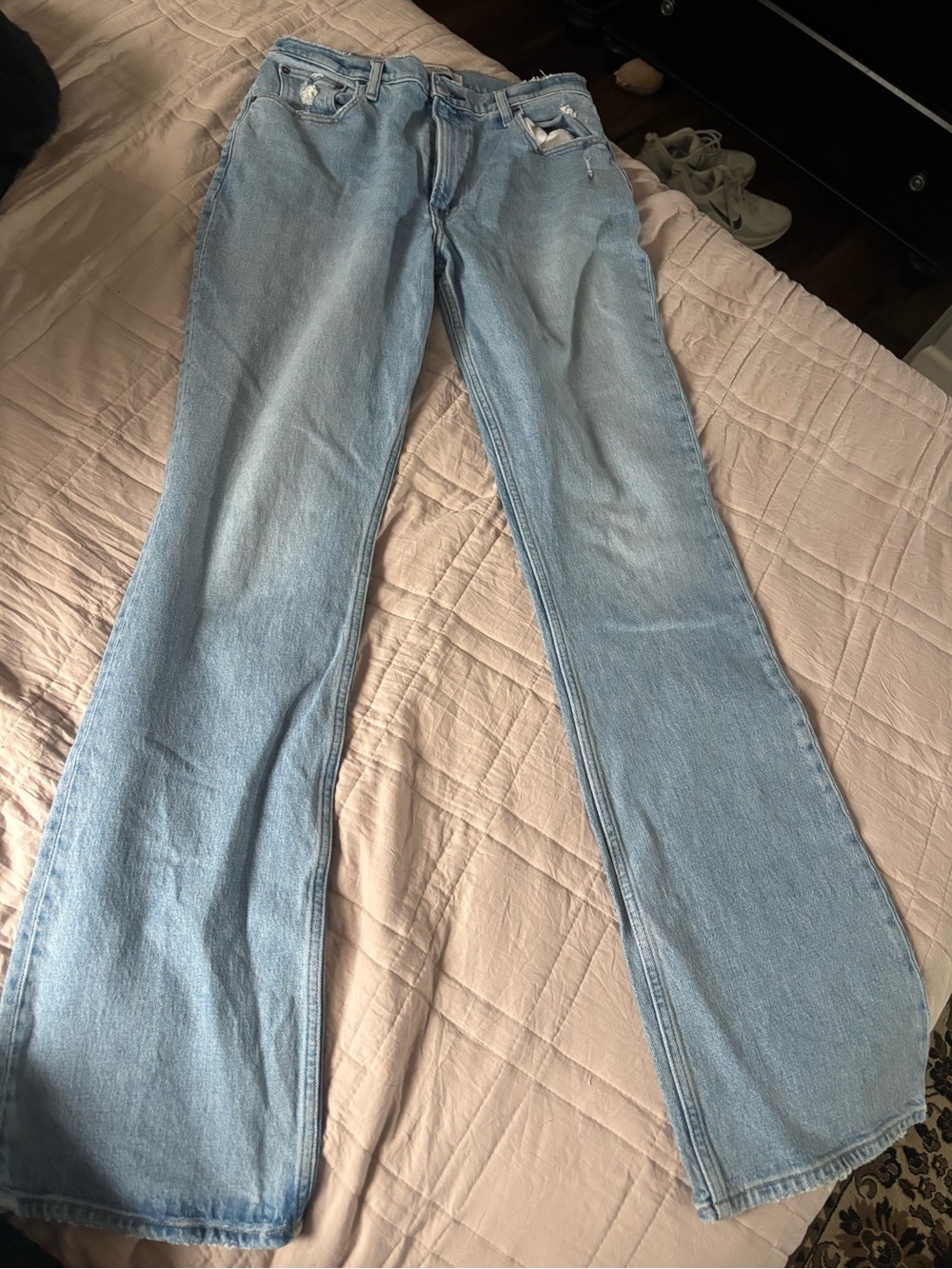 Abercrombie & Fitch Light Blue Vintage Flare High Rise Jeans - Picture 2 of 3
